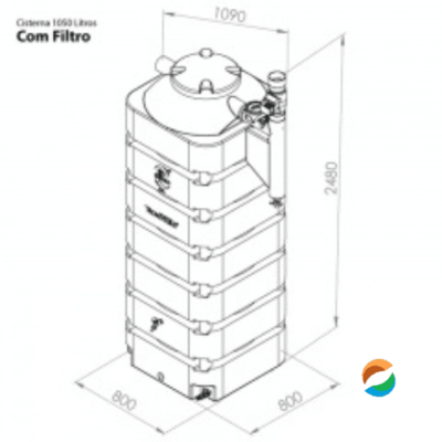 cisterna vertical modular 1050 litros
